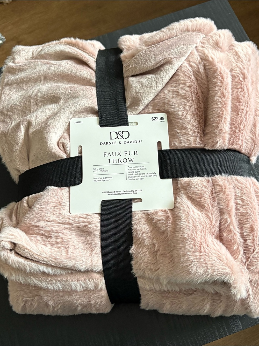 Blush Faux Fur Throw Blanket